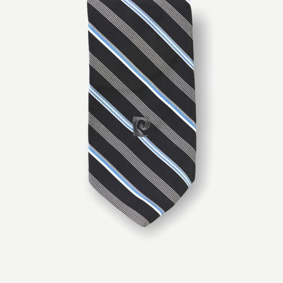 Pierre Cardin Neck Tie OS Mens Striped Multicolor Classic Pointed Formal Work - Picture 3 of 5